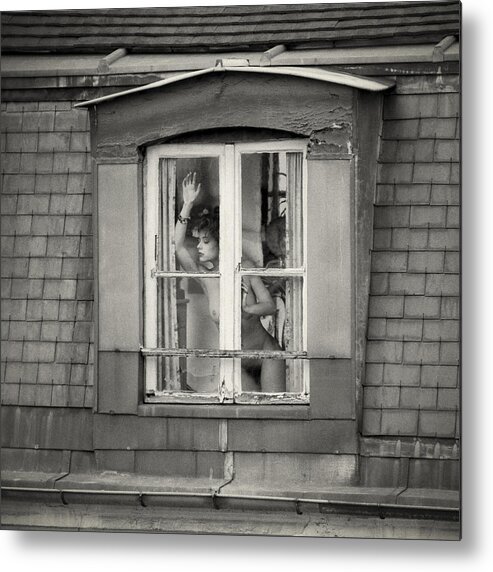 Art Metal Print featuring the photograph The woman at the window 2 by Philippe Taka