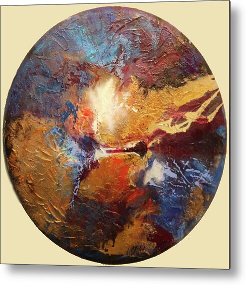 Abstract Metal Print featuring the painting There Is Light by Carole Sluski