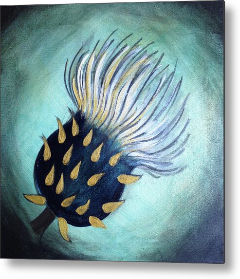 Art Metal Print featuring the painting Thistle Dreams by Anna Elkins