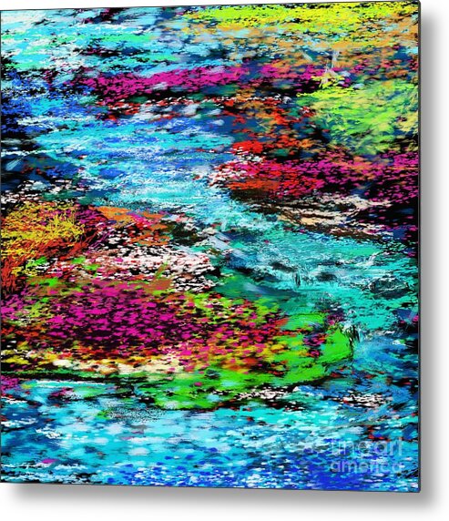 Abstract Metal Print featuring the digital art Thought Upon A Stream by David Lane