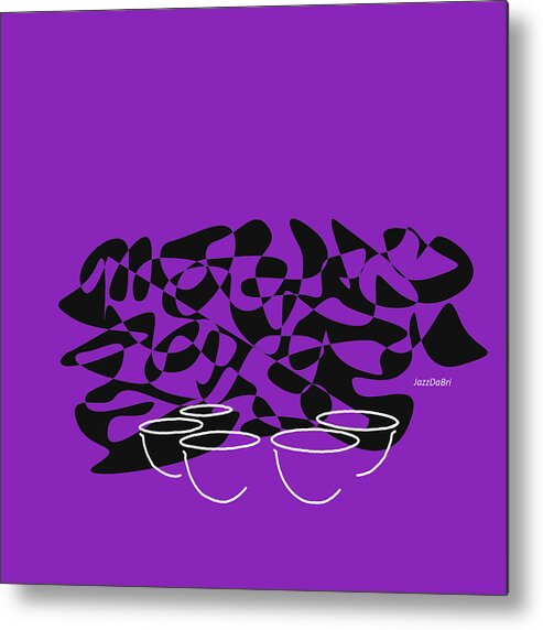 Timpani Teacher Metal Print featuring the digital art Timpani in Purple by David Bridburg