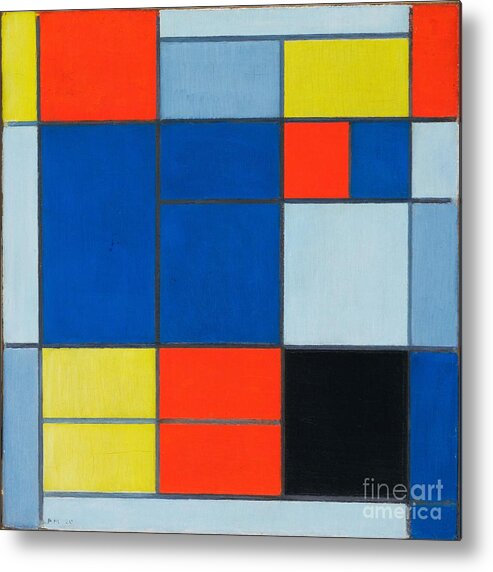 Piet Mondrian Metal Print featuring the painting Title Composition by MotionAge Designs