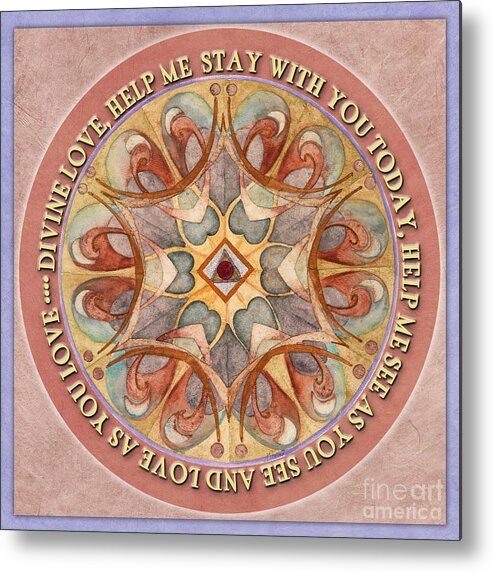Mandala Metal Print featuring the painting To See As Love Sees Mandala Prayer by Jo Thomas Blaine