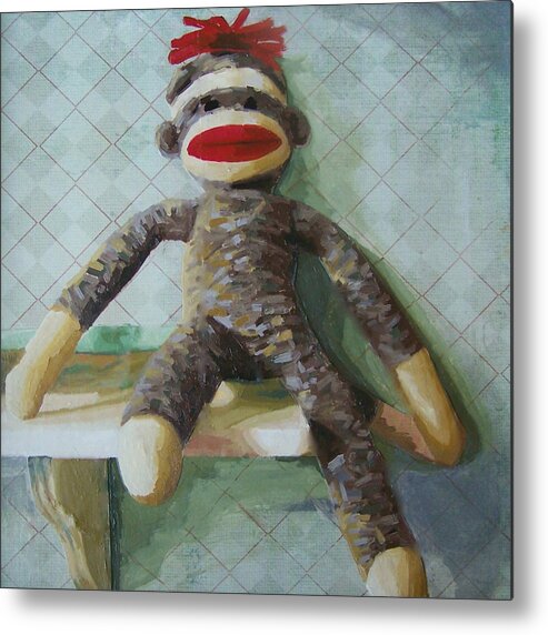 Monkey Metal Print featuring the painting Toggl by Chelsie Brady