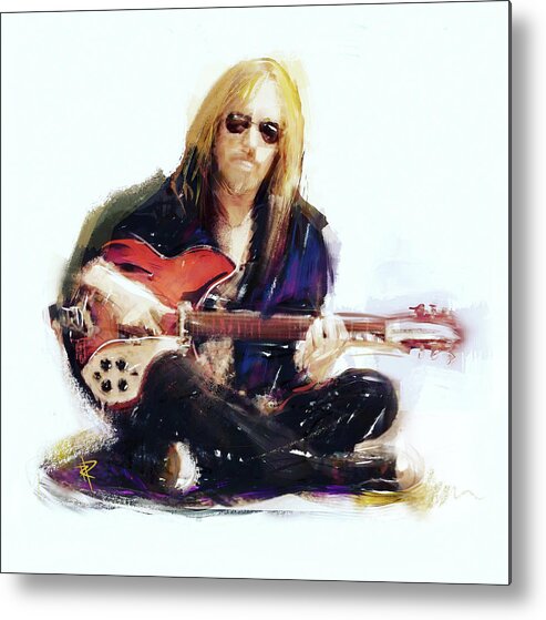 Tom Petty Metal Print featuring the mixed media Tom Petty by Russell Pierce