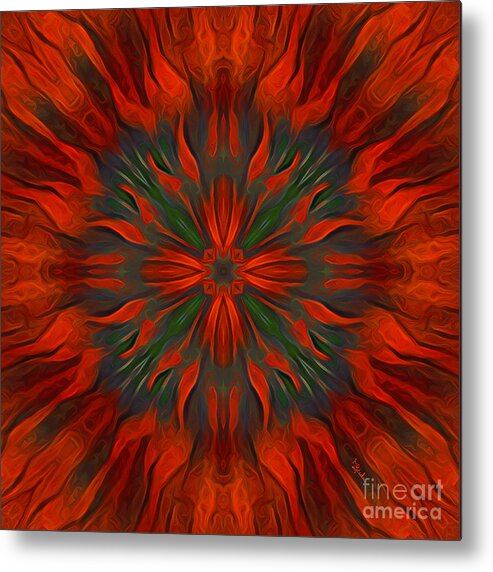 Red Metal Print featuring the digital art Tough red by Giada Rossi