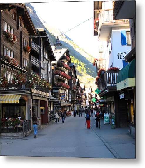 Zermatt Metal Print featuring the photograph Town of Zermatt by Sue Morris
