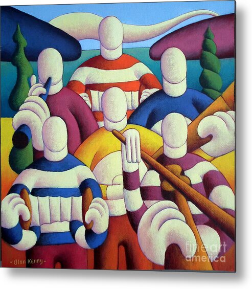 Trad. Metal Print featuring the photograph Six White Soft Musicians by Alan Kenny