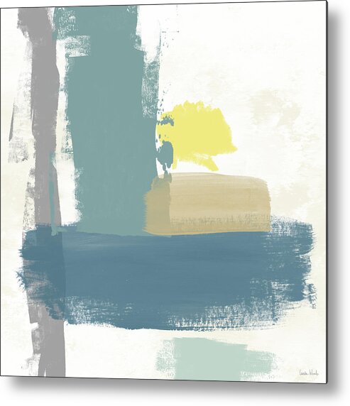 Abstract Metal Print featuring the mixed media Tranquil Abstract 3- Art by Linda Woods by Linda Woods