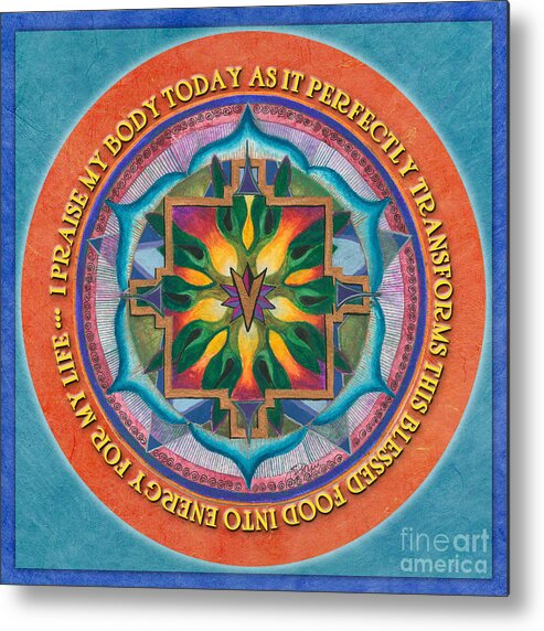 Mandala Metal Print featuring the painting Transformation Mandala Prayer by Jo Thomas Blaine