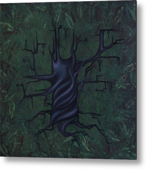 Tree Metal Print featuring the painting Tree of Secrets by Kelly King