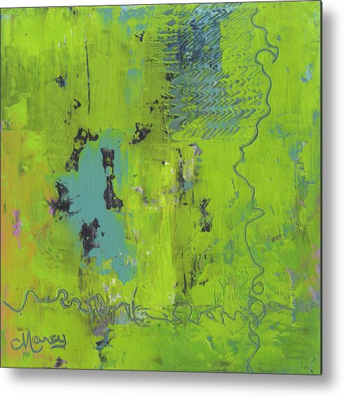 Abstract Metal Print featuring the painting Tributary by Marcy Brennan