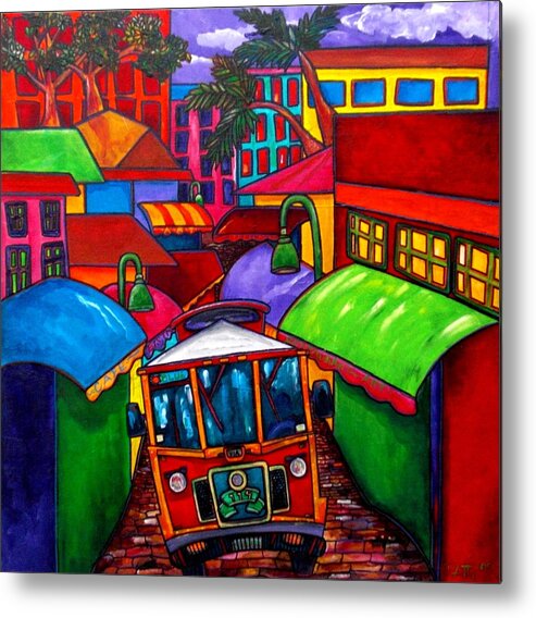 Trolley Metal Print featuring the painting Trolley by Patti Schermerhorn
