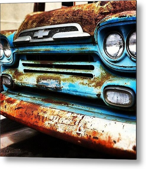 Photoregion Metal Print featuring the photograph #truck #chevy #old #rust #rusty by Daniel Corson