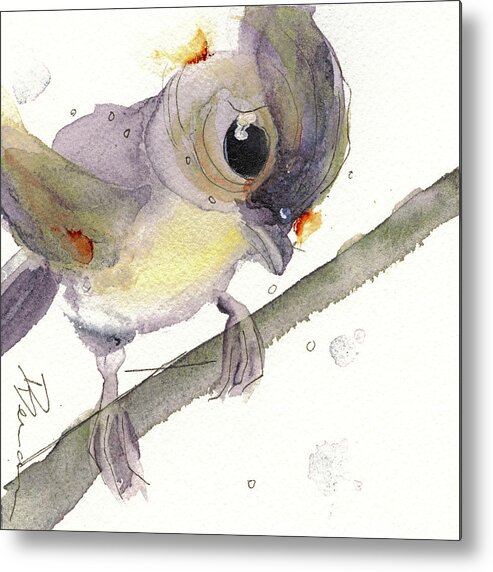 Tufted Titmouse Metal Print featuring the painting Tufted Titmouse by Dawn Derman