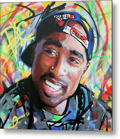 Tupac Metal Print featuring the painting Tupac Portrait by Richard Day