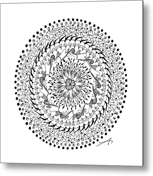 Drawing Metal Print featuring the drawing Turning Point by Ana V Ramirez