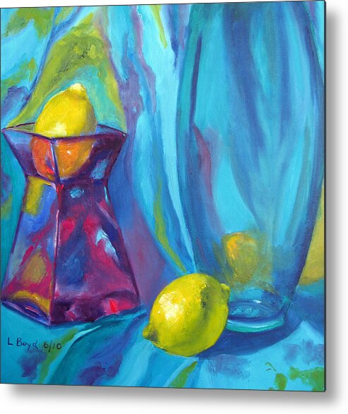 Still Life Metal Print featuring the painting Turquoise by Lisa Boyd