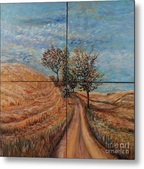 Landscape Metal Print featuring the painting Tuscan Journey by Nadine Rippelmeyer