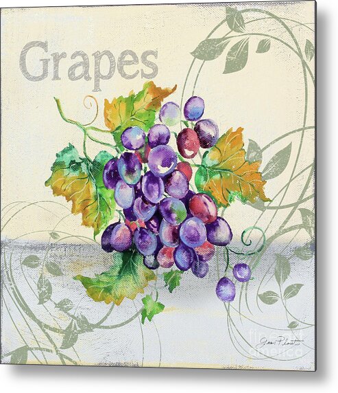 Grapes Metal Print featuring the painting Tutti Fruiti Grapes by Jean Plout
