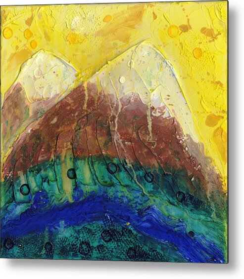 Peaks Metal Print featuring the painting Twin Peaks I by Phil Strang