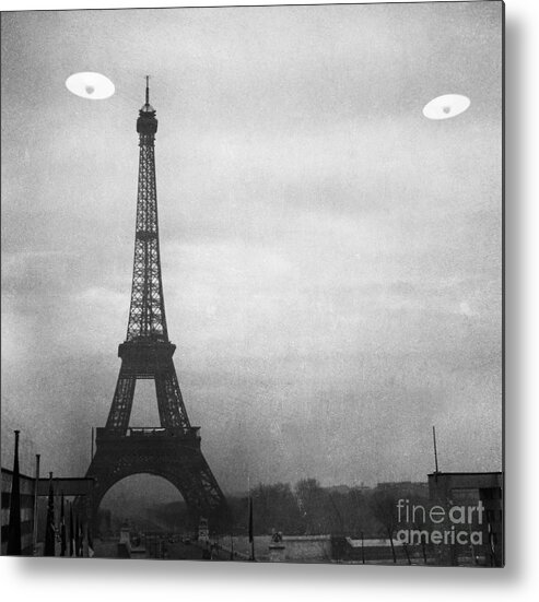 1950s Metal Print featuring the photograph Ufo: Paris by Granger