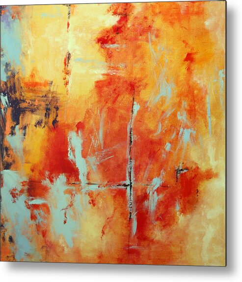 Fire Metal Print featuring the painting Uncharted Destination by M Diane Bonaparte