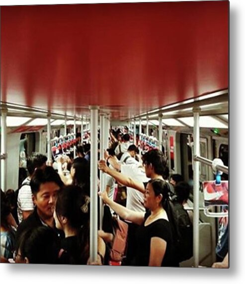 Shanghai Metal Print featuring the photograph Underground,red Underground by Federico Giusti