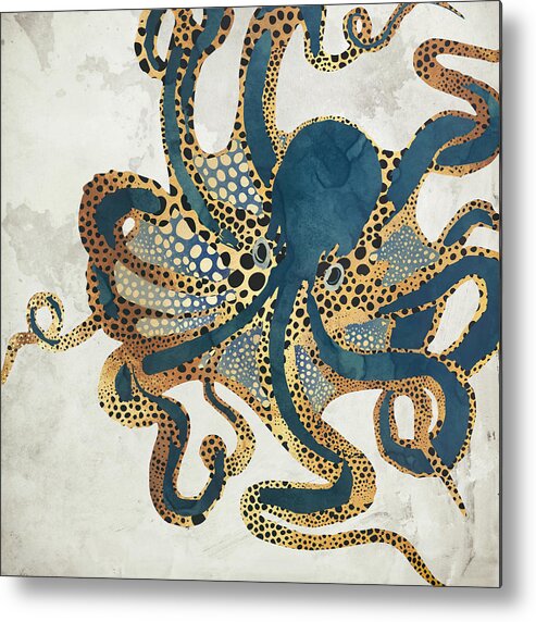 Octopus Metal Poster featuring the digital art Underwater Dream VI by Spacefrog Designs