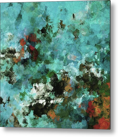 Abstract Metal Print featuring the painting Unique Abstract Art / Landscape Painting by Inspirowl Design