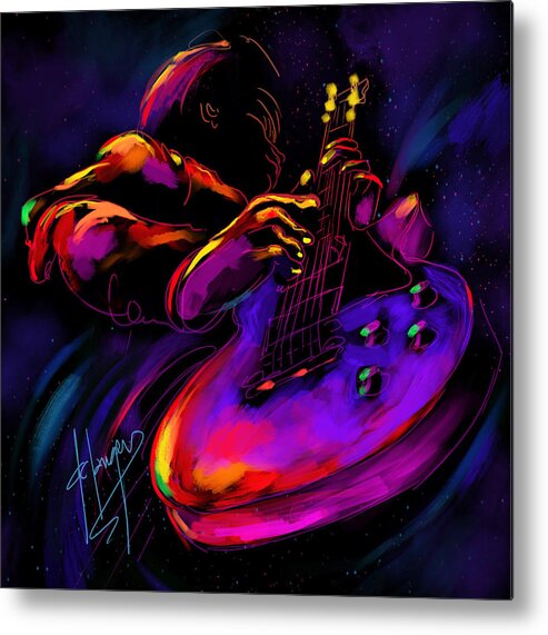 Guitar Metal Print featuring the painting Untitled Guitar Art by DC Langer