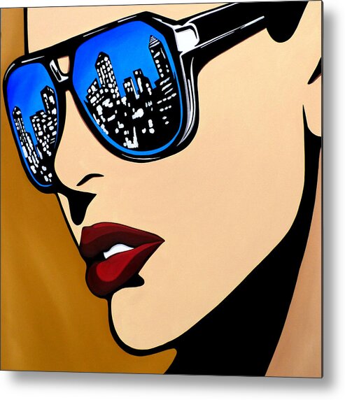 Fidostudio Metal Print featuring the painting Urban Vision by Tom Fedro