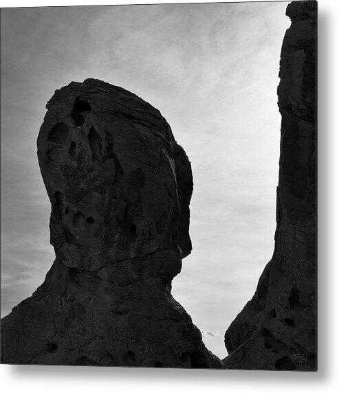 Valley Of Fire Metal Print featuring the photograph Valley of Fire III SQ BW by David Gordon