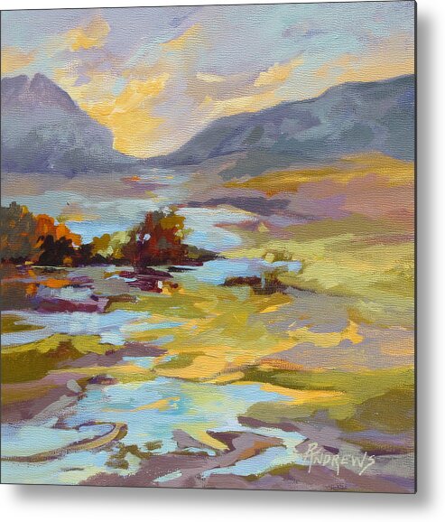 Landscape Metal Print featuring the painting Valley Vantage Point by Rae Andrews