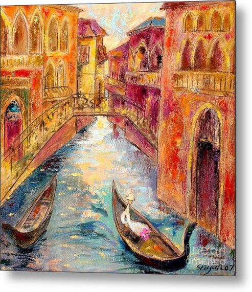 Landscape Metal Print featuring the painting Venice I by Shijun Munns