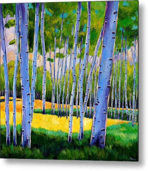 Landscapes Metal Print featuring the painting View Through Aspen by Johnathan Harris