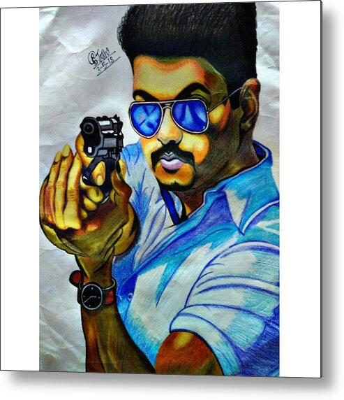 Vijay'sketch from his film Theri Metal Print by Rupali Joshi - Fine Art  America