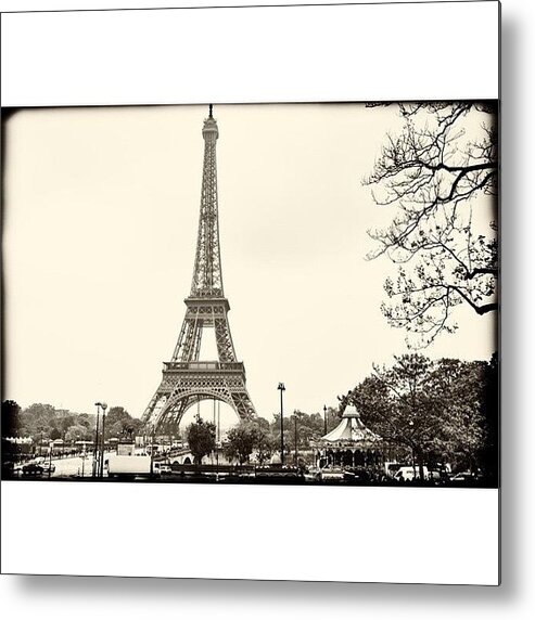 Tourist Metal Print featuring the photograph Vintage Eiffel Landscape
 #paris by Georgia Clare