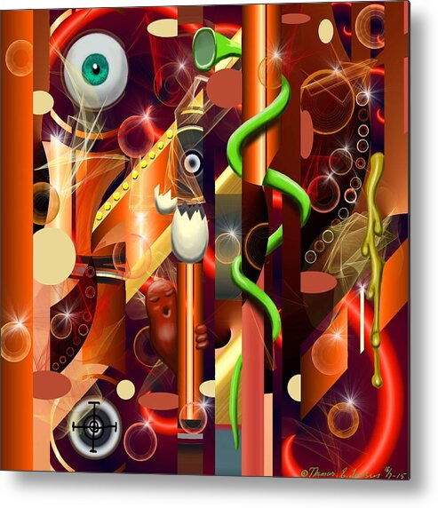 Abstract Metal Print featuring the painting Visual Jazz by ThomasE Jensen