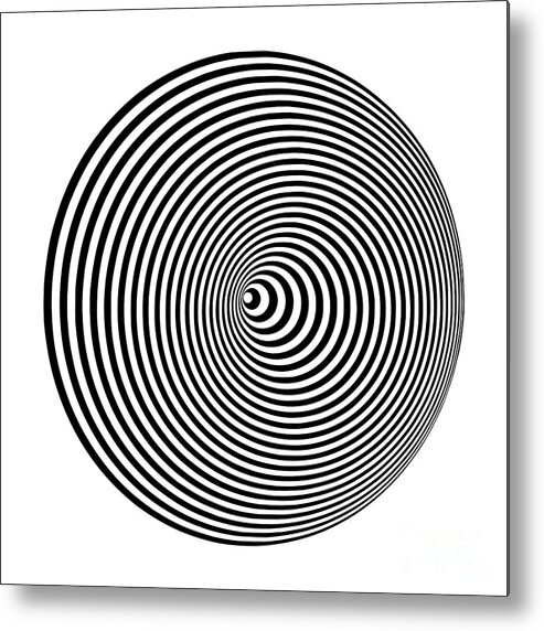  Op Art Metal Print featuring the digital art Vortex, optical illusion black and white by Heidi De Leeuw