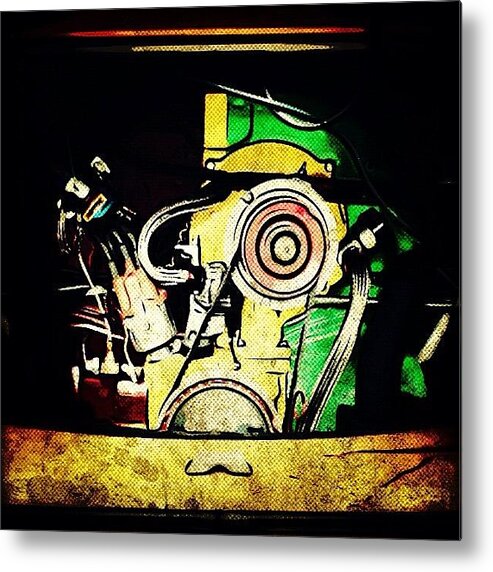Engine Metal Print featuring the photograph #vw #volkswagen #multicolor #engine by Exit Fifty-Seven