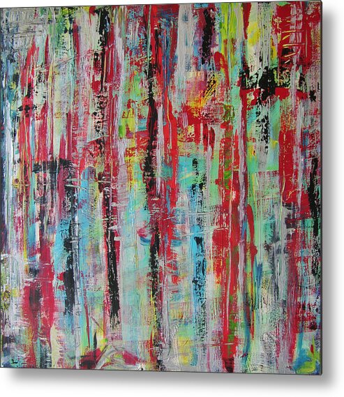Abstract Painting Metal Print featuring the painting W41 - missu IV by KUNST MIT HERZ Art with heart