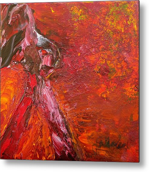 Abstract Metal Print featuring the painting Walking Away by Jim Whalen