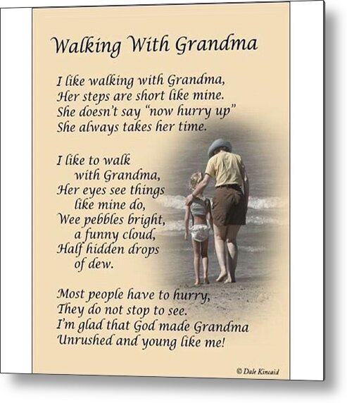  Metal Print featuring the photograph Walking With Grandma Available At by Dale Kincaid