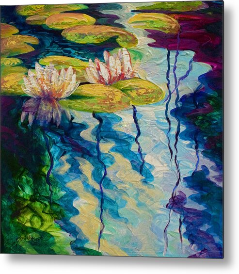 Water Lily Metal Print featuring the painting Water Lilies I by Marion Rose