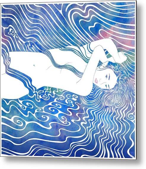 Beauty Metal Print featuring the mixed media Water Nymph LXXXIII by Stevyn Llewellyn