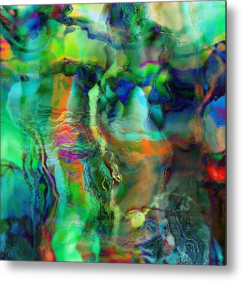 Optical Illusion Metal Print featuring the digital art Water Undercurrent by Grace Iradian