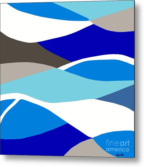 Wave Metal Print featuring the painting Waves by Eloise Schneider Mote