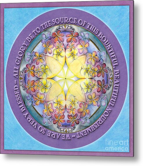 Mandala Metal Print featuring the painting We are Blessed Mandala Prayer by Jo Thomas Blaine