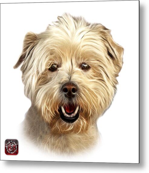 Westie Dog Metal Print featuring the mixed media West Highland Terrier Mix - 8674 - WB by James Ahn